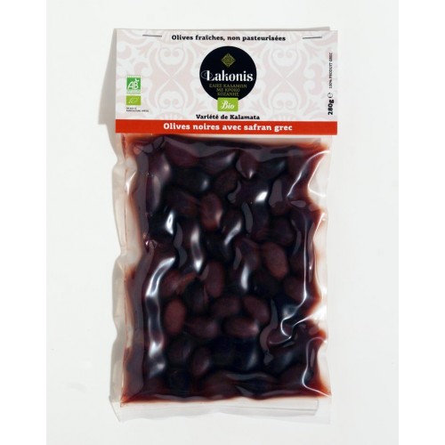 Olives de Kalamata noires au safran BIO