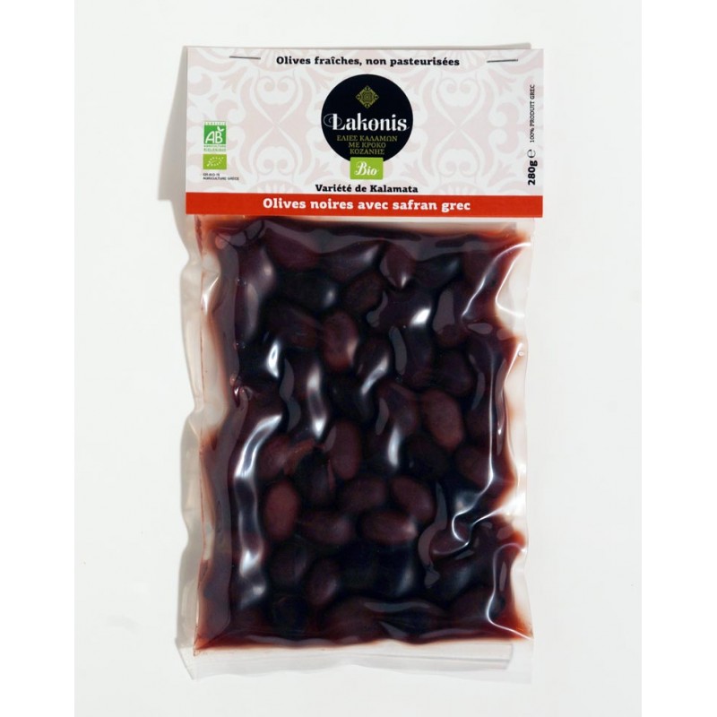 Olives noires de Kalamata au safran BIO