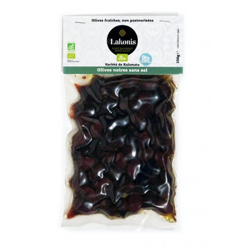 Olives de Kalamata noires SANS SEL (0%) BIO